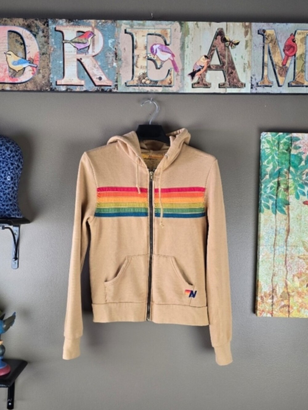 Aviator Nation RARE 6 Stripe Hoodie Sweatshirt XS